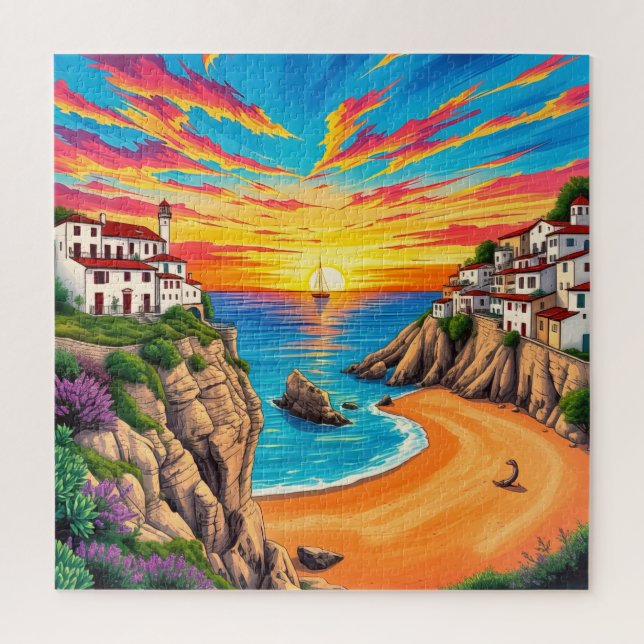 Tropical Beach Sunset  Jigsaw Puzzle (Vertical)
