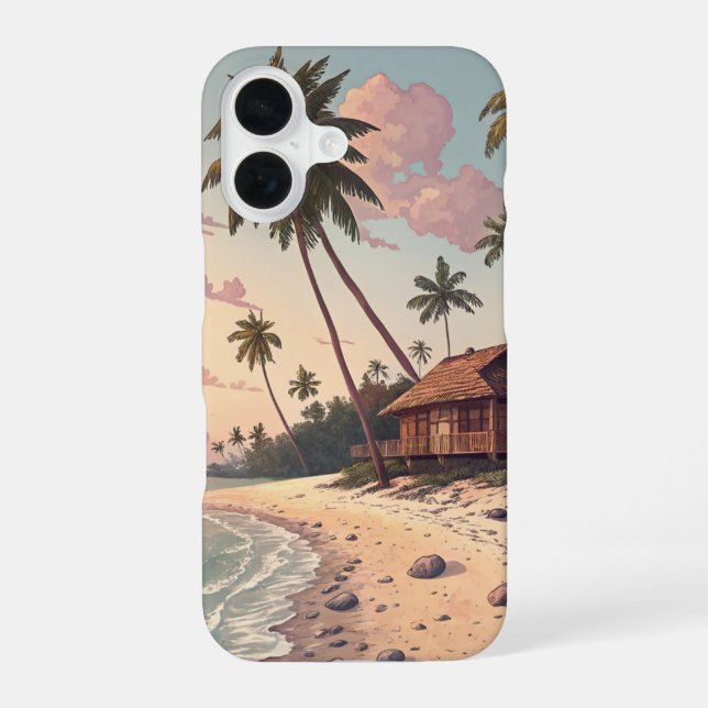  Tropical Beach Sunset Phone Case – Palm Trees (Back)