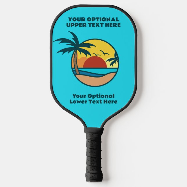 Tropical Beach Sunset Pickleball Paddle (Front)