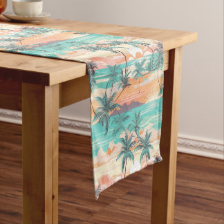 Tropical Beach Sunset Short Table Runner