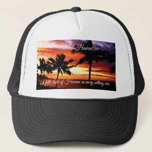Tropical beach sunset trucker hat