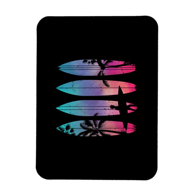 Tropical Beach Surf Surfboard Surfing Surfer Ocean Magnet (Vertical)