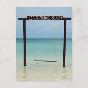 tropical beach swing postcard