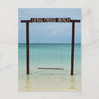 tropical beach swing postcard