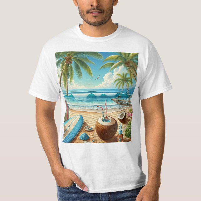 Tropical beach t-shirt (Front)