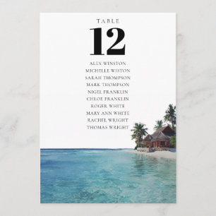 Tropical Beach Table Number Seating Chart