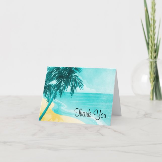 Tropical Beach Thank You Card (Front)