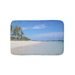 Tropical Beach Themed White Sand  in Canada Beach Bath Mat