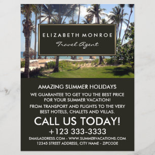 Tropical Beach, Travel Agent Advertising Flyer