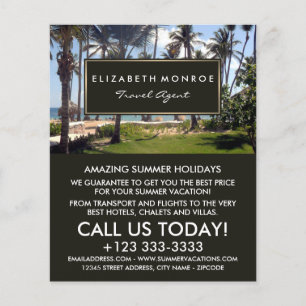 Tropical Beach, Travel Agent Advertising Flyer
