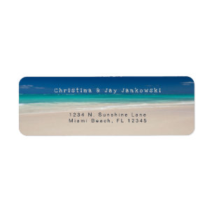 Tropical Beach Turquoise Ocean Return Address Label