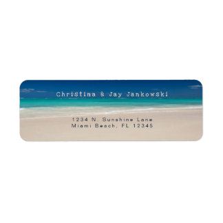 Tropical Beach Turquoise Ocean Return Address Label