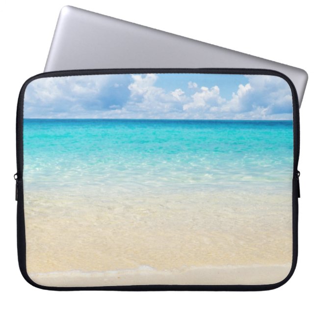 Tropical Beach Turquoise Water Laptop Sleeve (Front)