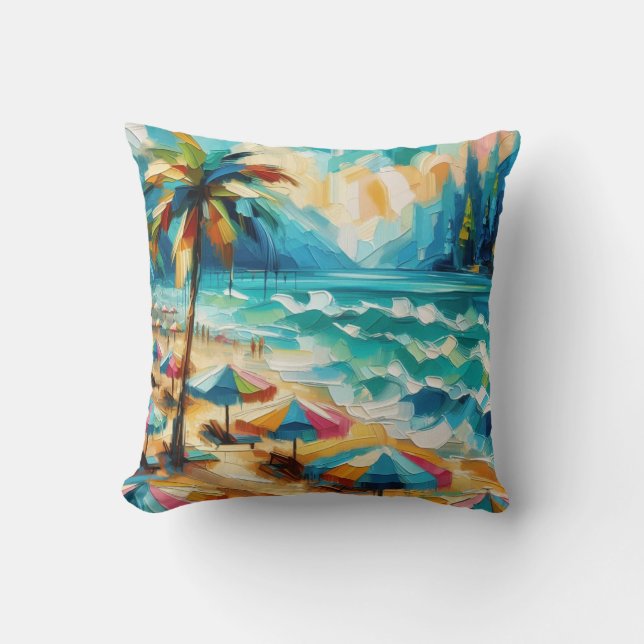 Tropical Beach Umbrellas  Cushion (Front)