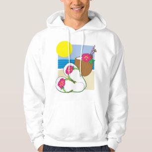 Tropical Beach Vacation Coconut Flowers Flip Flops Hoodie