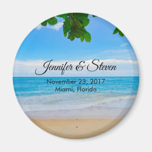 Tropical Beach Vacation Island Wedding Magnet