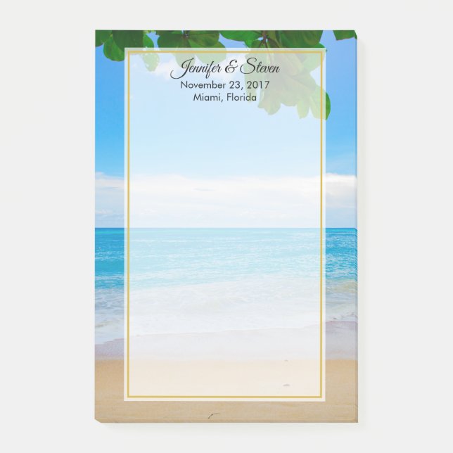 Tropical Beach Vacation Island Wedding Post-it Notes (Front)