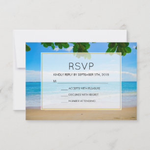 Tropical Beach Vacation Island Wedding RSVP Card
