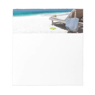 Tropical beach vacation notepad