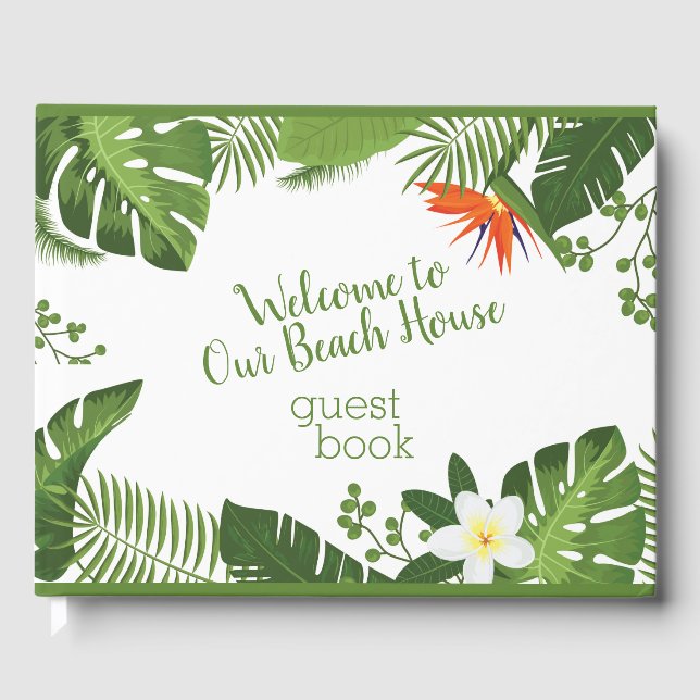 Tropical Beach Vacation Rental Guest Book (Front)