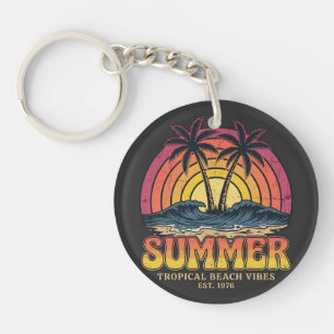 Tropical Beach Vibes - summer holiday vacation  Key Ring