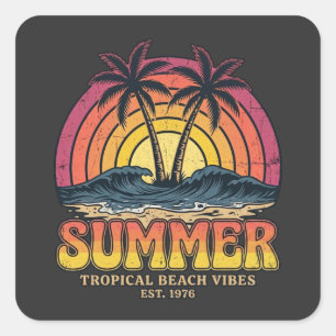 Tropical Beach Vibes - summer holiday vacation Square Sticker