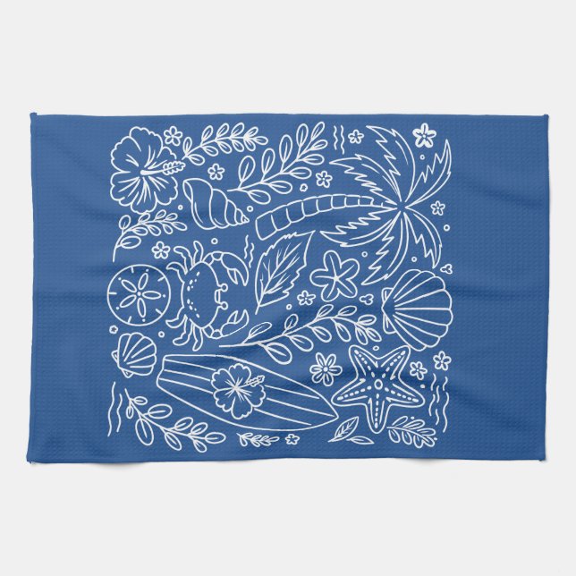 Tropical Beach Vibes  Tea Towel (Horizontal)