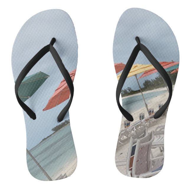Tropical beach vibes thongs (Footbed)