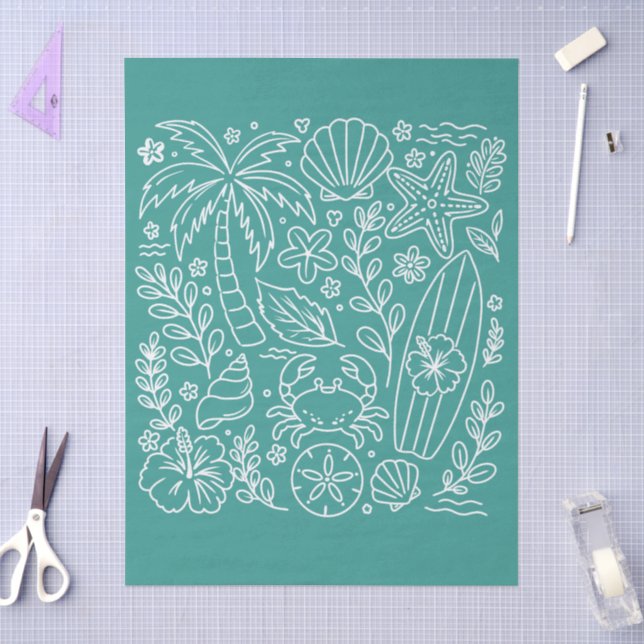 Tropical Beach Vibes  Tissue Paper (Craft)