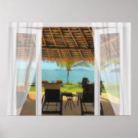 Tropical Beach View Through Your Window