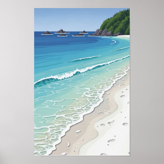 Tropical Beach Wall Art (Front)