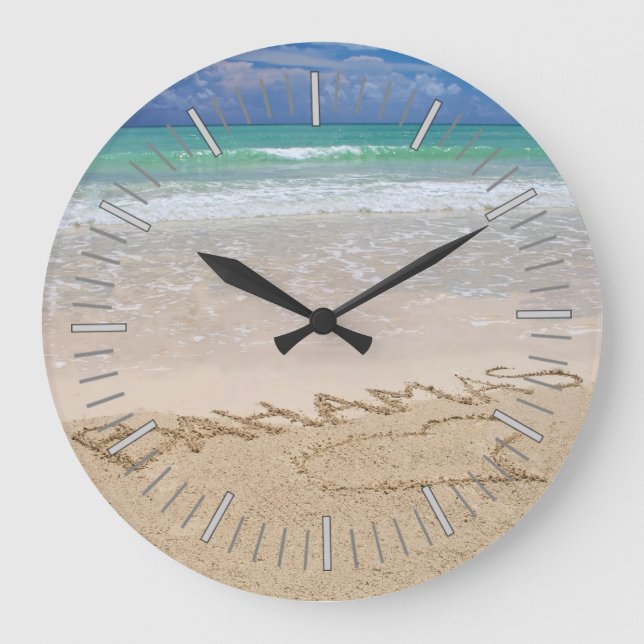 Tropical Beach Wall Clock (Front)