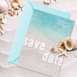 Tropical Beach Watercolor Wedding Save The Date