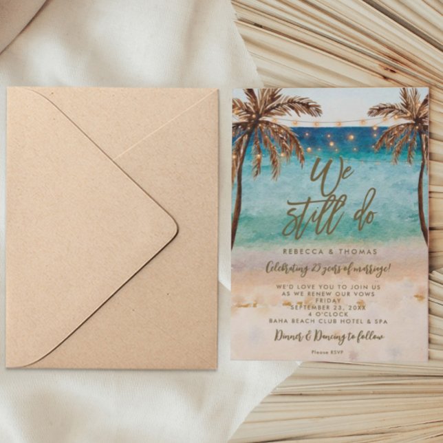 tropical beach we still do vow renewal invitation (Creator Uploaded)