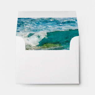 Tropical Beach Wedding A2 RSVP Return Address Envelope