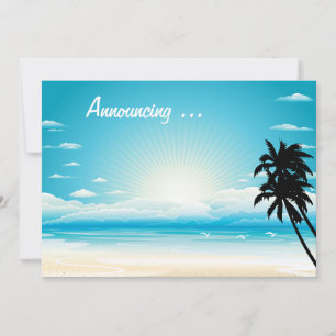 Tropical Beach  Wedding Annoucement Invitation
