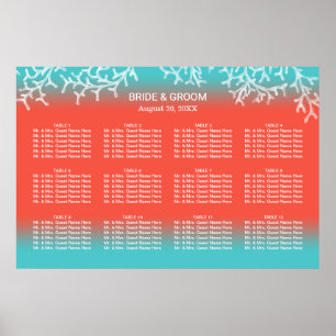 Tropical Beach Wedding Coral Reef Seating Chart