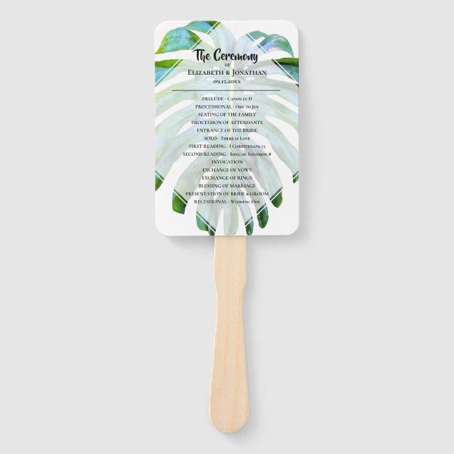 Tropical Beach Wedding Coral Seashell Modern Hand Fan (Front)