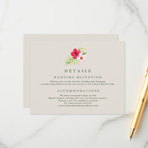 Tropical Beach Wedding Details Enclosure Card