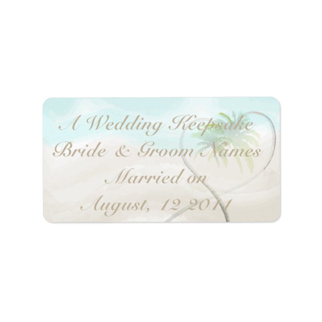 Tropical Beach Wedding Favour Lip Balm Tube Label (Front)