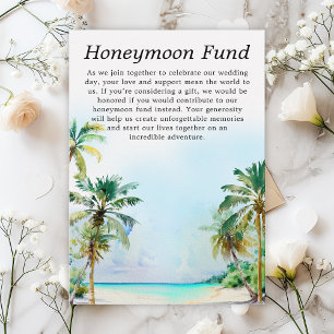 Tropical Beach Wedding Honeymoon Fund Enclosure Card