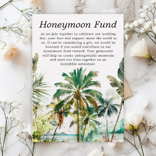 Tropical Beach Wedding Honeymoon Fund Enclosure Card