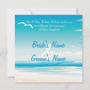 Tropical Beach Wedding Invitation