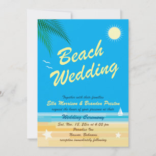 Tropical Beach Wedding Invitation