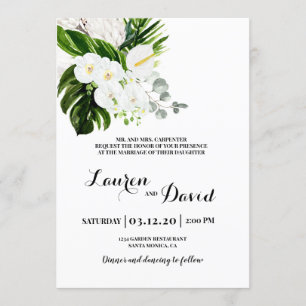 Tropical beach wedding invitation
