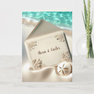 Tropical Beach Wedding Invitation In Sand