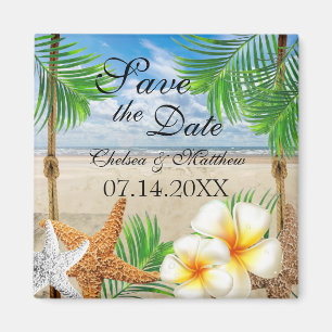 Tropical Beach Wedding Magnet