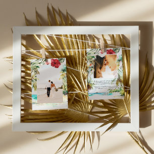 Tropical Beach Wedding Photo Thank You