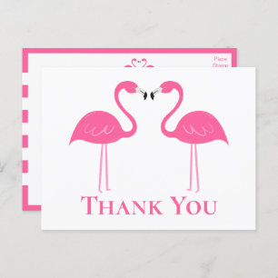 Tropical Beach Wedding Pink Flamingo Thank You  Postcard