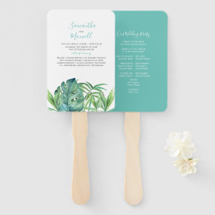 Tropical Beach Wedding Program Fan